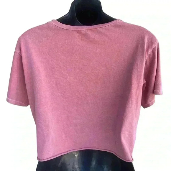 Occasion women’s pink Dessert Darling graphic tee cropped pre-owned sz Large - Picture 7 of 7